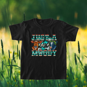 Just moody word art funny cow  T-Shirt