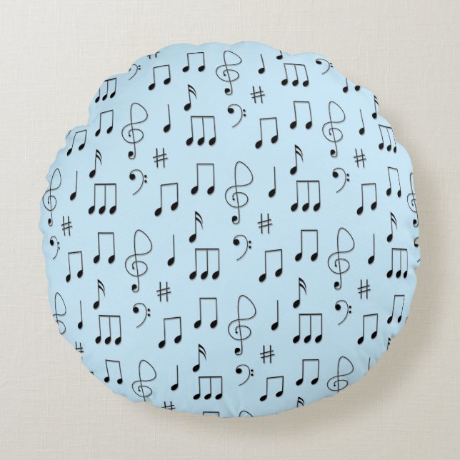 Just Noted Blue Round Pillow (Front)