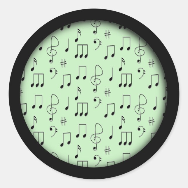 Just Noted Green Classic Round Sticker (Front)