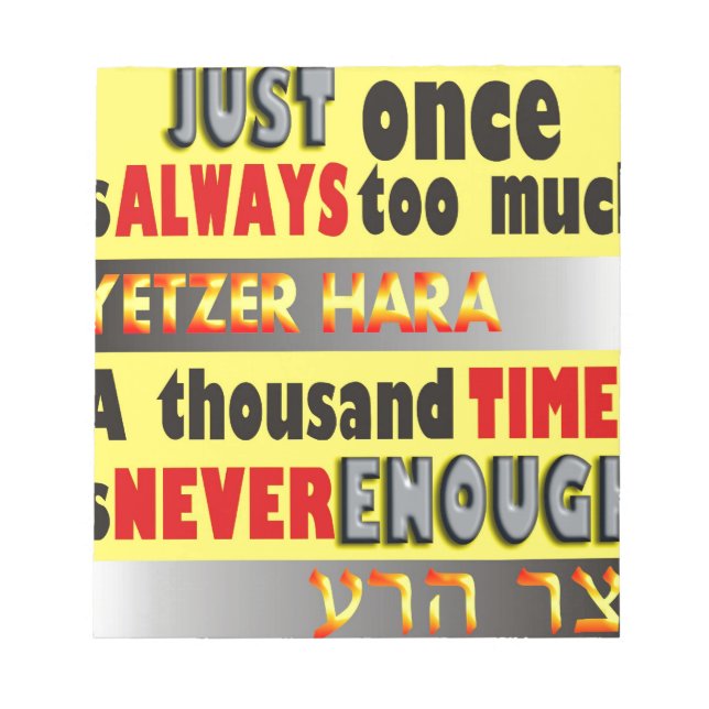 Just Once is Enough.JPG Notepad (Front)