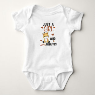 Just One Girl Who Loves Giraffes - Cute Giraffe Baby Bodysuit