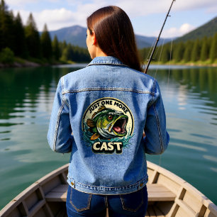 Just One More Cast Bass Fishing Denim Jacket