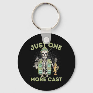 Just One More Cast - Fun Skeleton Fisherman  Keychain