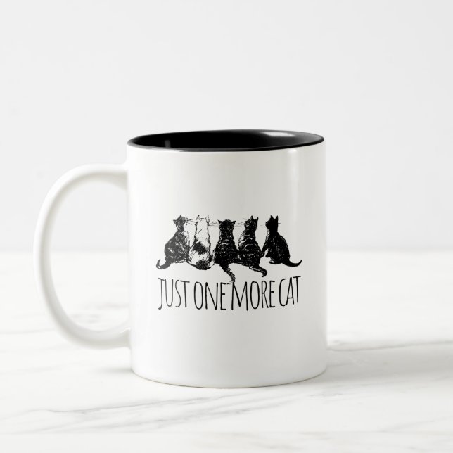 Just One More Cat Parent Two-Tone Coffee Mug (Left)