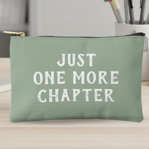 Just One More Chapter Book Lover Sage Green Stripe Accessory Pouch