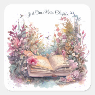 Just One More Chapter- Book Lover  Square Sticker
