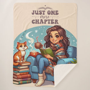 Just One More Chapter - Book Lovers Sherpa Blanket