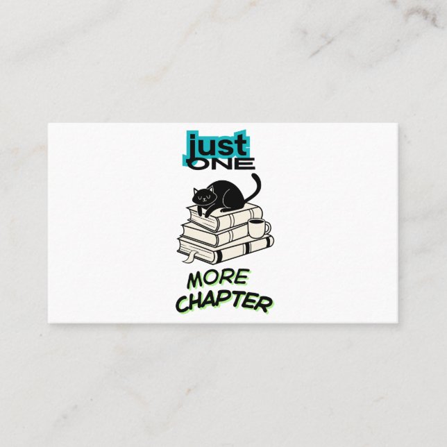 Just One More Chapter Cat Business Card (Front)