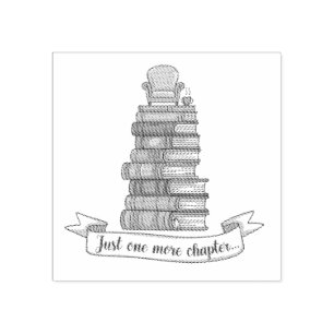 Just One More Chapter - Cozy Book Lover Design Rubber Stamp