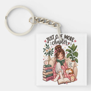 Just One More Chapter – Cozy Book Lover Reading Keychain