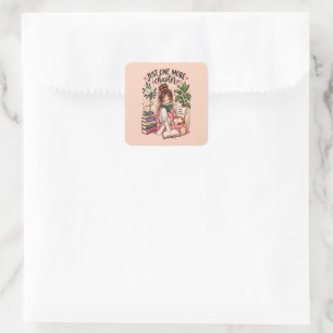Just One More Chapter – Cozy Book Lover Square Sticker