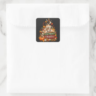 Just One More Chapter - Cozy Fall Book Lover Square Sticker