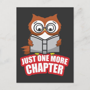 Just One More Chapter Cute Owl Reader Postcard
