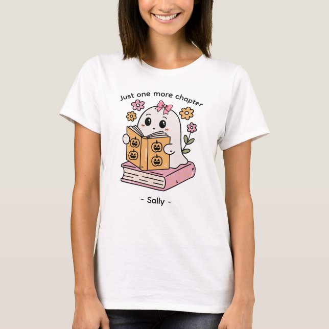 Just One More Chapter Cute Personalized Book Lover T-Shirt (Front)