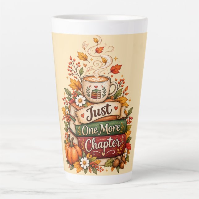  Just One More Chapter - Fall Book Lover Planner Latte Mug (Front)