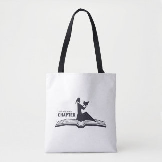 Just one more Chapter open book - Female reading Tote Bag
