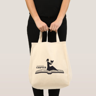 Just one more Chapter open book - Female Reading Tote Bag