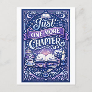 Just One More Chapter Reading Postcard