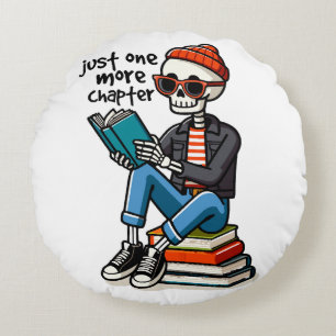 Just One More Chapter Round Pillow