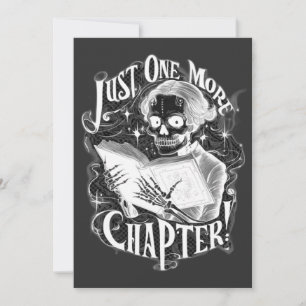 Just One More Chapter Skeleton Reader Funny  Holiday Card