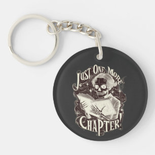 Just One More Chapter Skeleton Reader Funny Keychain