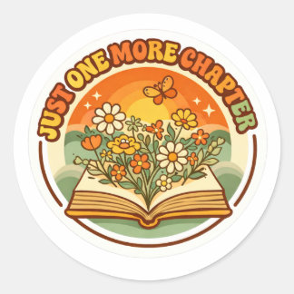 Just One More Chapter Sticker - Retro Groovy Book 