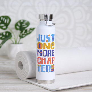 Just One More Chapter Tumbler Colourful Lettering Water Bottle