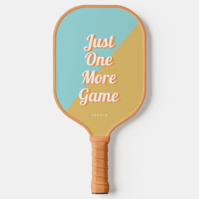 Just One More Game Retro Personalized Pickleball Paddle (Front)
