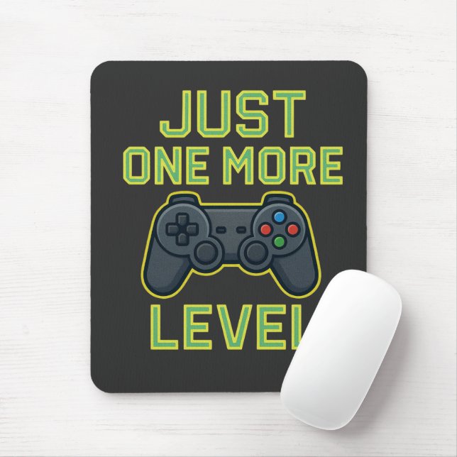Just One More Level Gamer Art Mouse Pad (With Mouse)