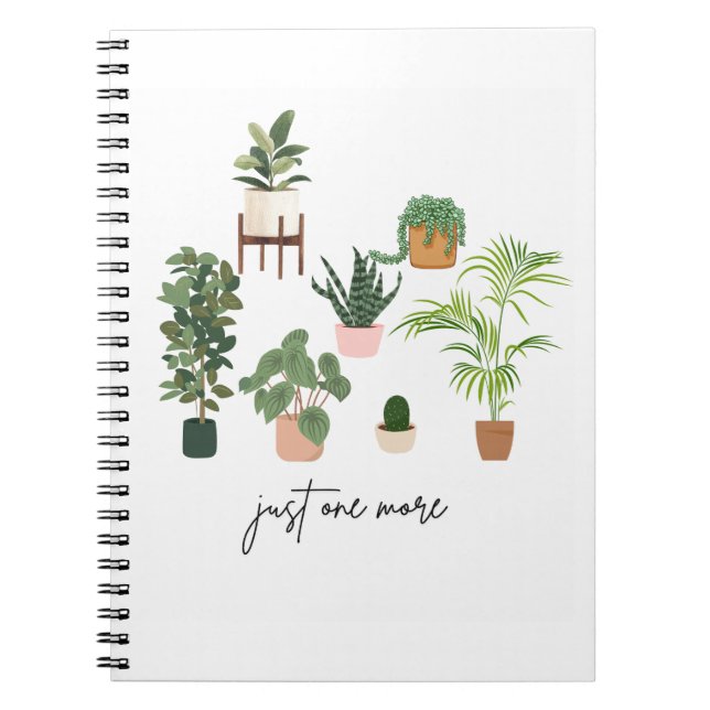 Just One More Plant , Plant Lady , Plant Lover Gif Notebook (Front)