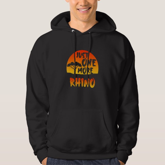Just One More Rhino Inspirational Endangered Anima Hoodie (Front)