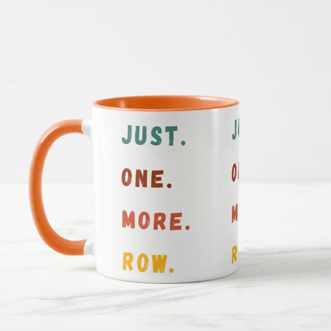 Just One More Row Funny Retro Crochet Lover Saying Mug (Left)
