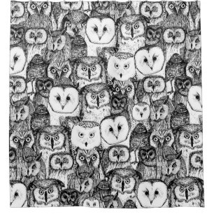 just owls black white