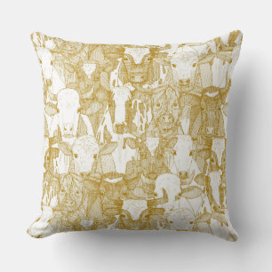just ox classic gold white throw pillow