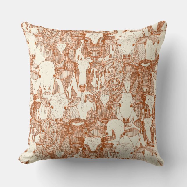 just ox rust pearl throw pillow (Front)