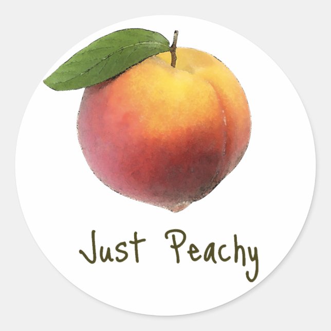 Just Peachy Classic Round Sticker (Front)