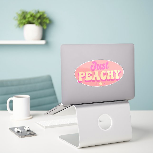 Just Peachy Cute Pink and Peach (Laptop On Desk)