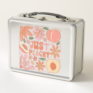 Just Peachy Floral Design Metal Lunch Box
