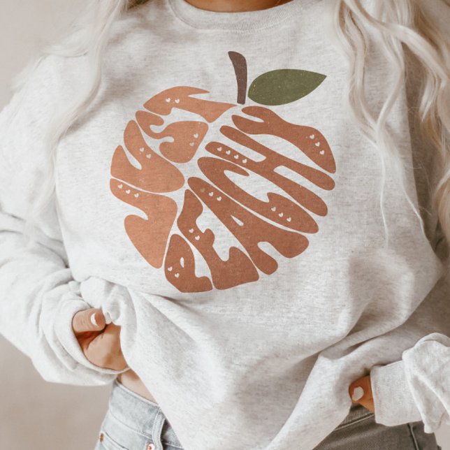 Just Peachy Groovy Retro Sweatshirt (Creator Uploaded)