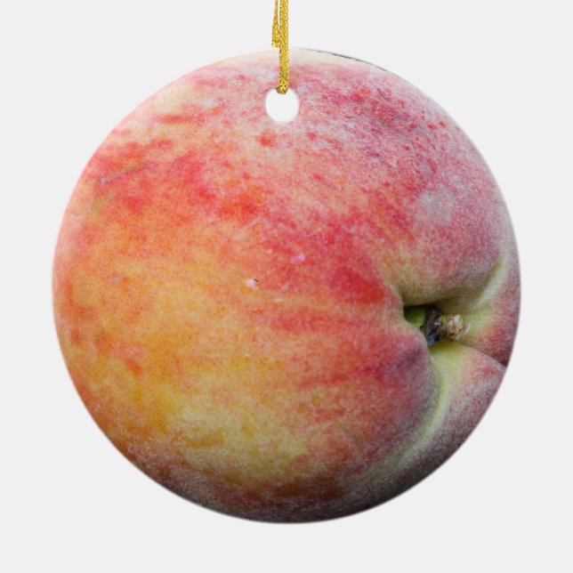 Just Peachy Jersey Peach Custom Text Ceramic Ornament (Back)