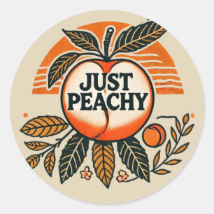 Just Peachy peaches Classic Round Sticker