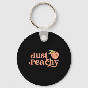 Just Peachy Retro 70s Georgia Peaches Summer Fruit Keychain