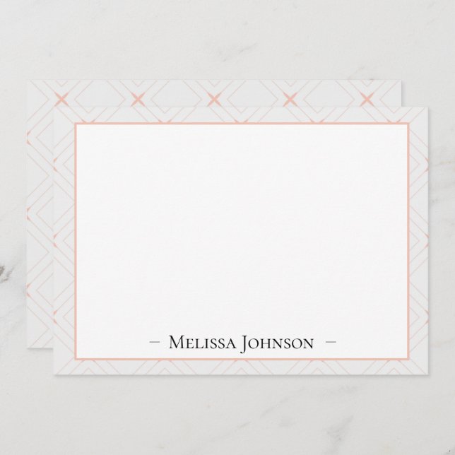 Just Peachy White and Peach Personalized Card (Front/Back)