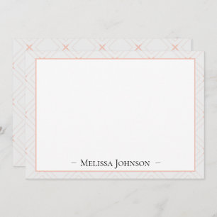 Just Peachy White and Peach Personalized Card