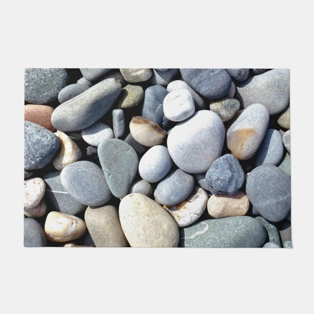 Just Pebbles Trendy Colourful Natural Beach Stones Doormat (Front)
