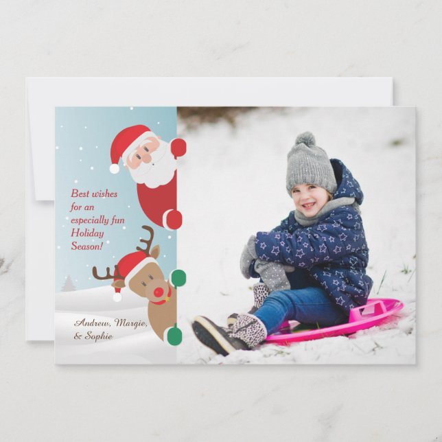 Just Peeking Holiday Photo Card (Front)