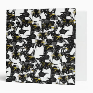 just penguins black white yellow binder