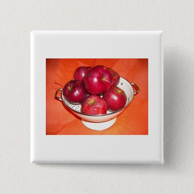 Just Picked Apples 2 Inch Square Button (Front)