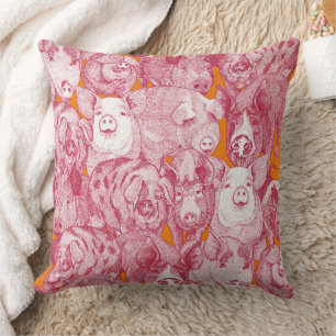 just pigs viva magenta satsuma throw pillow