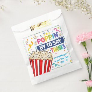 just popping by to say thanks popcorn volunteer favour bag